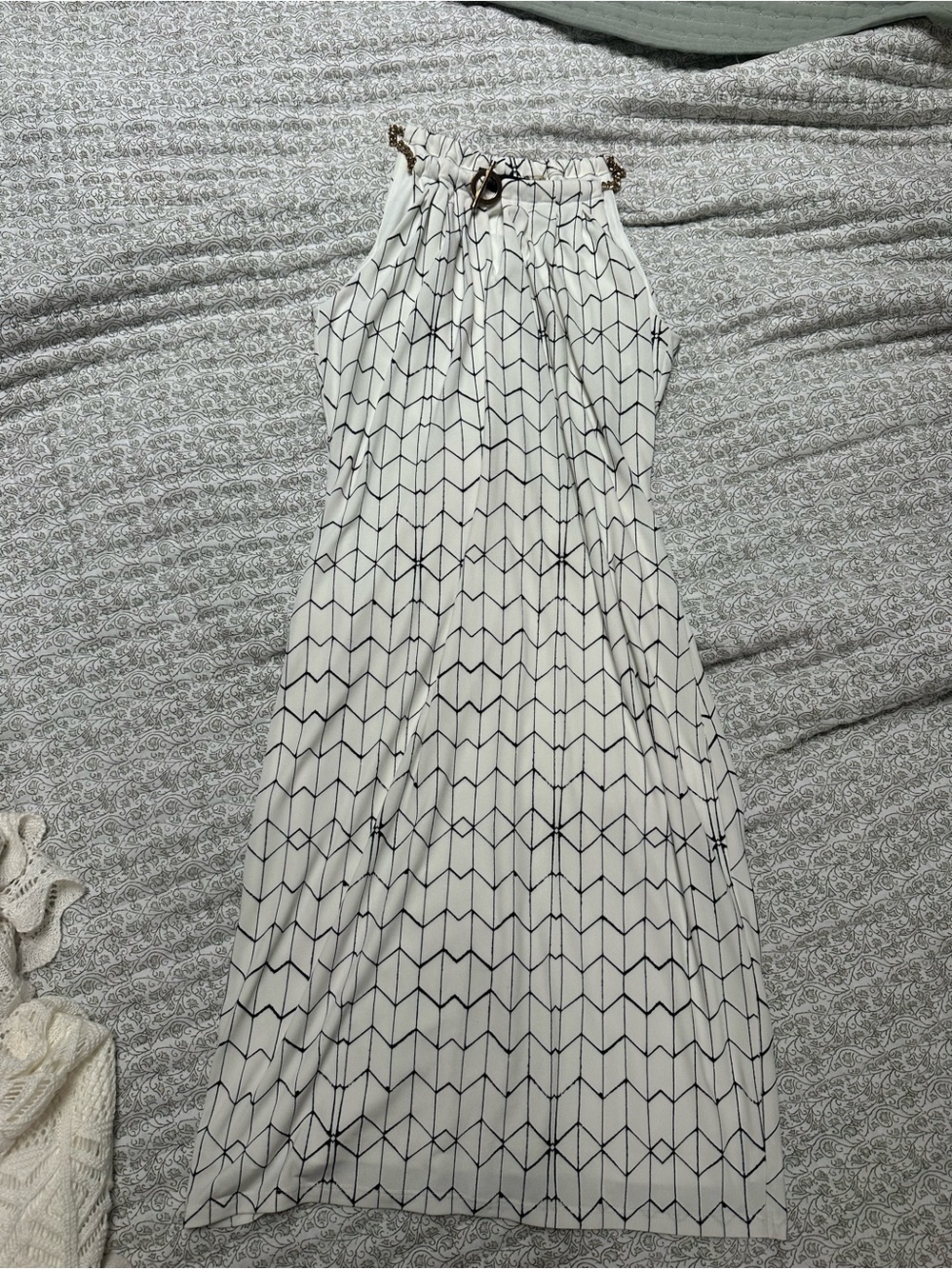 White Geometric Print dress